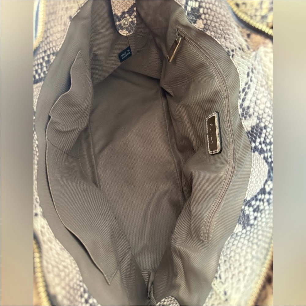 Furla Python Embossed Leather Top Zip Two Way Bag… - image 3